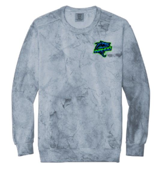 Adult Left Chest Full Color Wahoo Comfort Colors Color Blast Crewneck Sweatshirt (WWR)