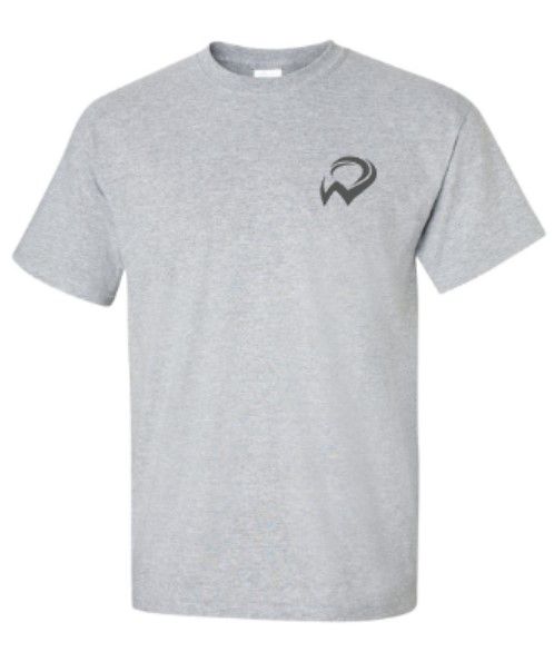 Youth OR Adult Left Chest Dark Gray W Gildan Short Sleeve Tee (WWR)