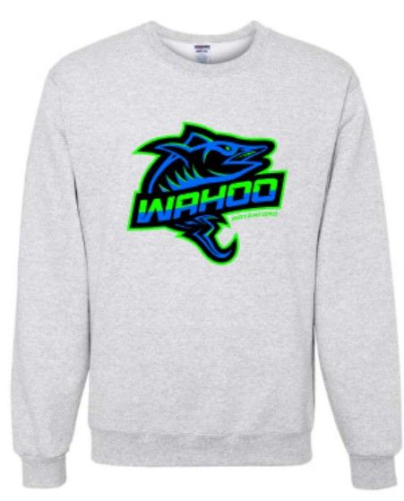 Youth or Adult Full Color Wahoo Jerzees NuBlend Crewneck Sweatshirt (WWR)