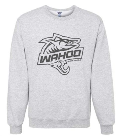 Youth or Adult Dark Gray Wahoo Jerzees NuBlend Crewneck Sweatshirt (WWR)