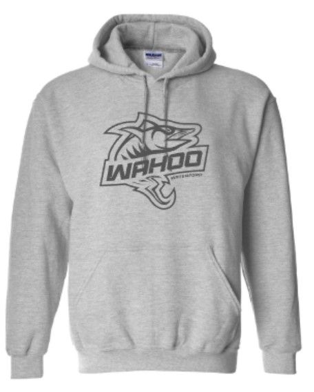 Youth or Adult Dark Gray Wahoo Gildan Heavy Blend Hooded Sweatshirt (WWR)