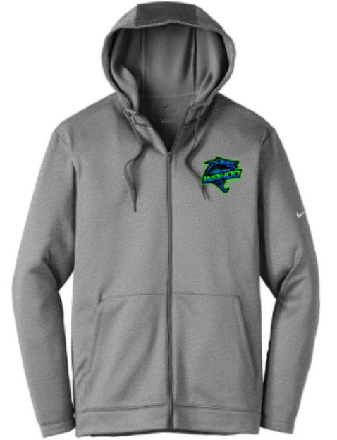 Adult Full Color Wahoo Nike Therma-FIT Full-Zip Fleece Hoodie (WWR)