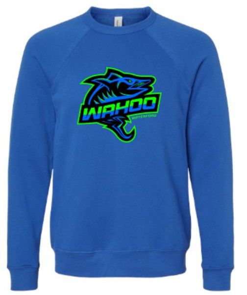 Adult Full Color Wahoo Bella + Canvas Sponge Fleece Raglan Crewneck Sweatshirt (WWR)