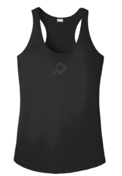 Ladies Dark Gray Small W Sport-Tek® PosiCharge® Competitor™ Racerback Black Tank (WWR)
