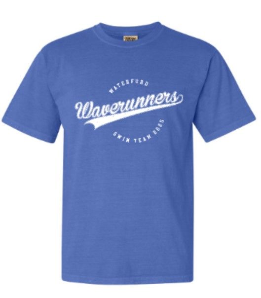 Youth OR Adult White Waverunners Comfort Colors Garment-Dyed Heavyweight Blue T-Shirt (WWR)