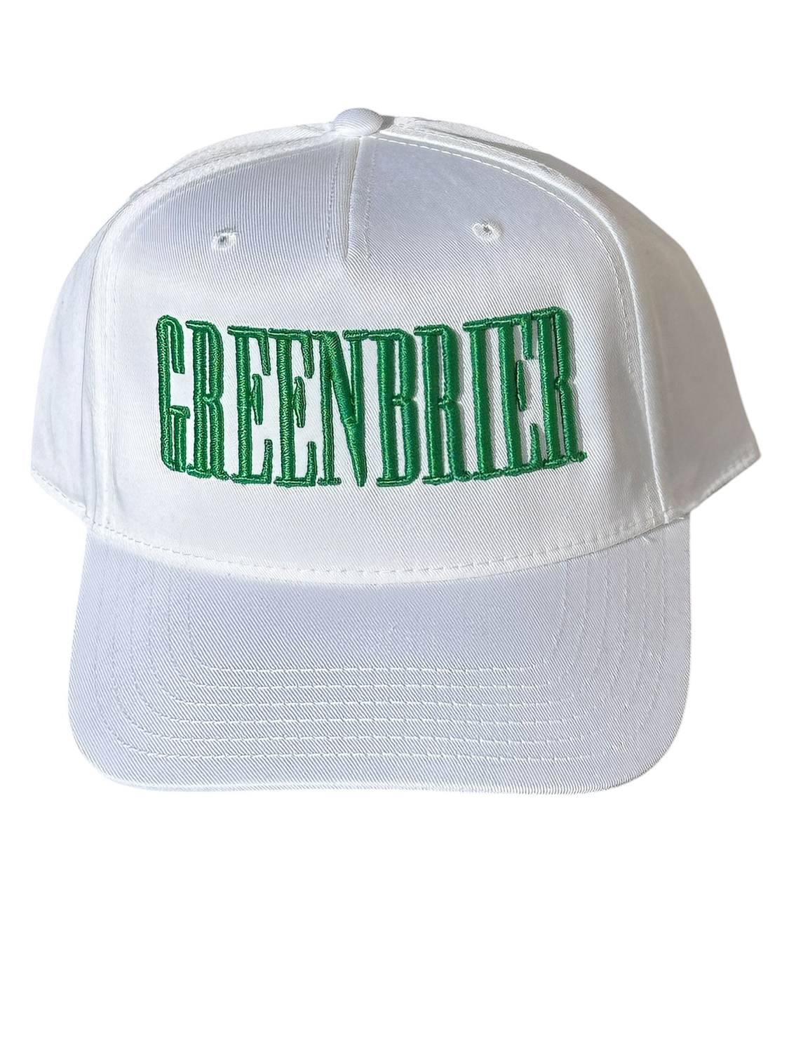 Otto 5 Panel Mid Profile Baseball Cap with Embroidered Greenbrier