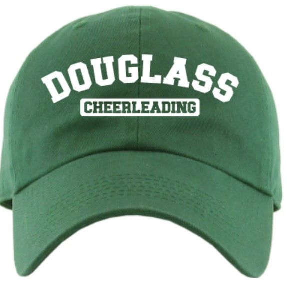 Douglass Cheerleading Distressed or Non-Distressed Green Cap (FDHSC)