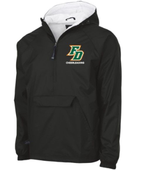 Adult FD Cheerleading Charles River 1/2 Zip Lined Rain Pullover (FDHSC)
