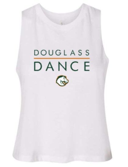 Ladies Douglass Dance Bella + Canvas Racerback Cropped White Tank (FDDT)