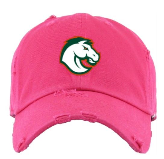 Bronco Hot Pink Distressed or Non-Distressed Cap (FDHSC)