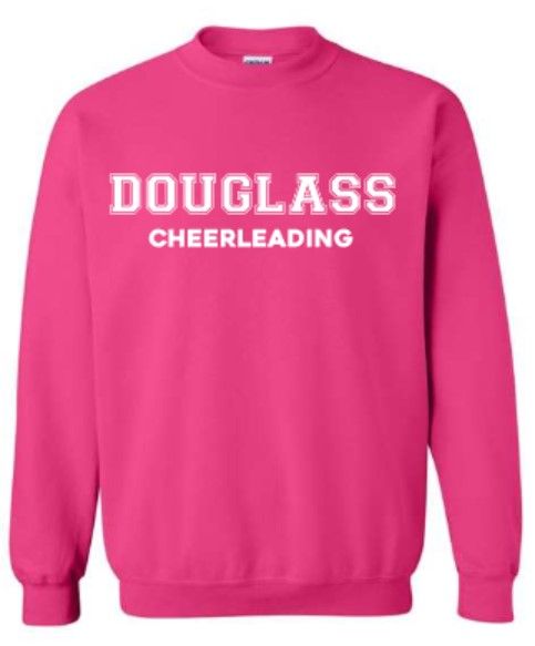 Youth or Adult Douglass Cheerleading Gildan Pink Sweatshirt (FDHSC)