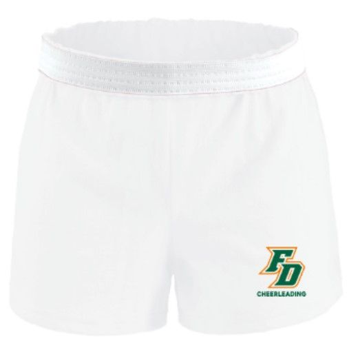 Girls or Ladies FD Cheerleading White Soffe® Shorts (FDHSC)