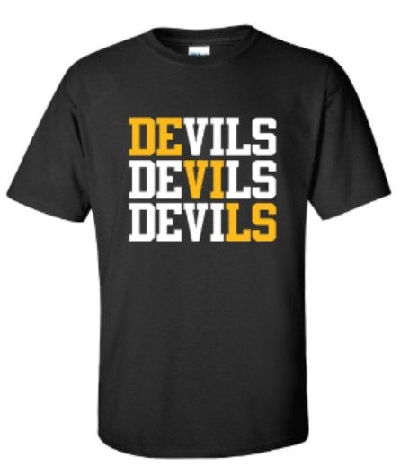 Adult Devils Short OR Long Sleeve Gildan Tee