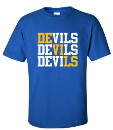 Adult Devils Short OR Long Sleeve Gildan Tee