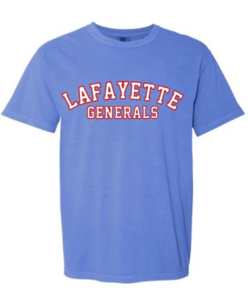 Youth or Adult Lafayette Generals Comfort Colors Garment-Dyed Heavyweight Short Sleeve Tee (LDT)