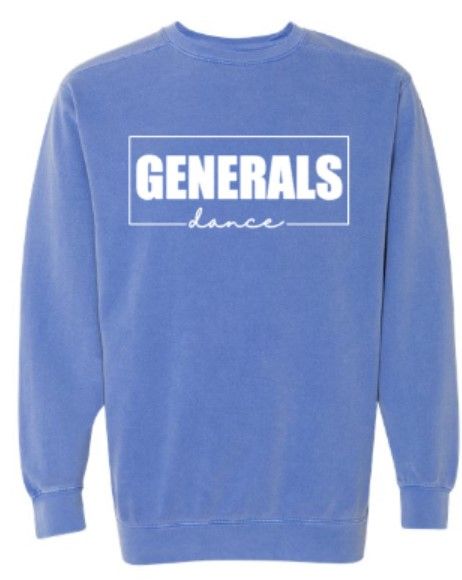 Adult Generals Dance Comfort Colors Garment-Dyed Crewneck Sweatshirt (LDT)