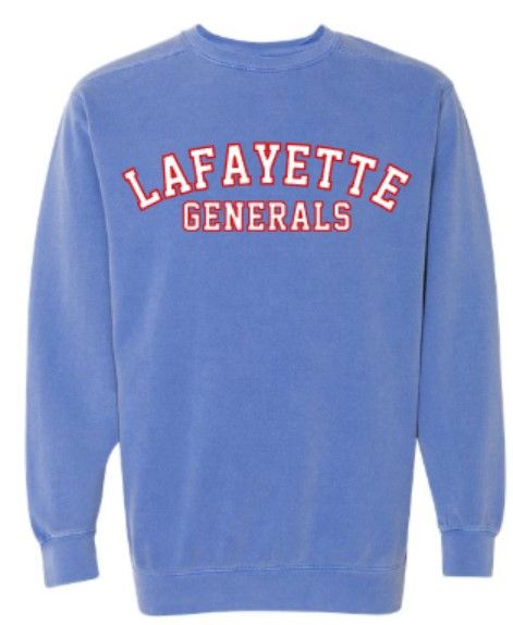 Adult Lafayette Generals Comfort Colors Garment-Dyed Crewneck Sweatshirt (LDT)