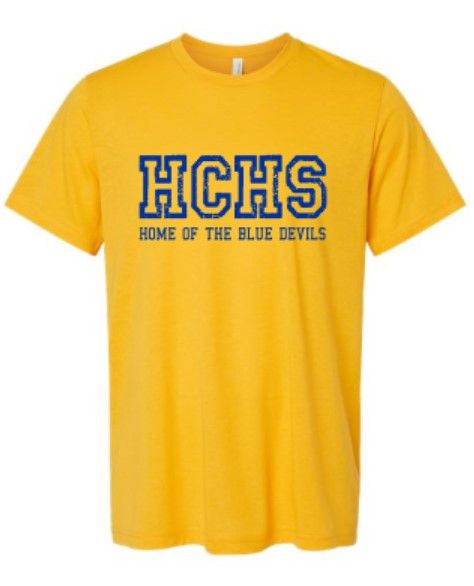 Adult HCHS Home of the Blue Devils Short Sleeve Bella + Canvas Triblend Tee (HCGS)