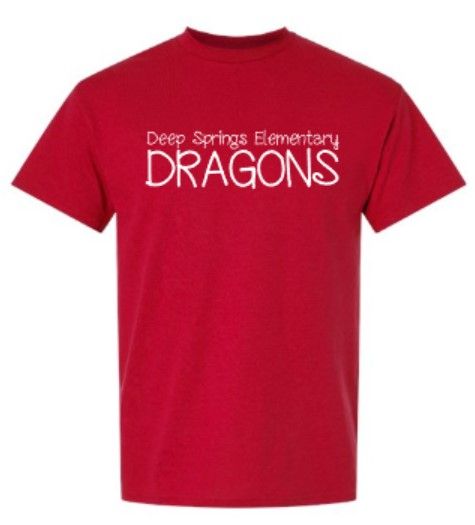 Youth or Adult Deep Springs Elementary Dragons Gildan DryBlend® Short Sleeve Tee (DSE)