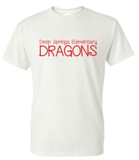 Youth or Adult Deep Springs Elementary Dragons Gildan DryBlend® Short Sleeve Tee (DSE)