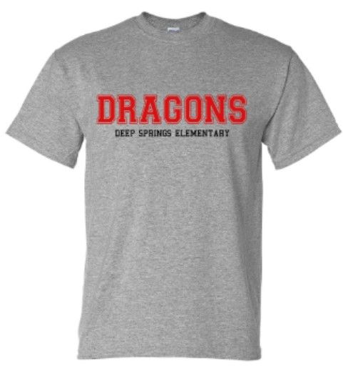 Youth or Adult Dragons Deep Springs Elementary Gildan DryBlend® Short Sleeve Tee (DSE)