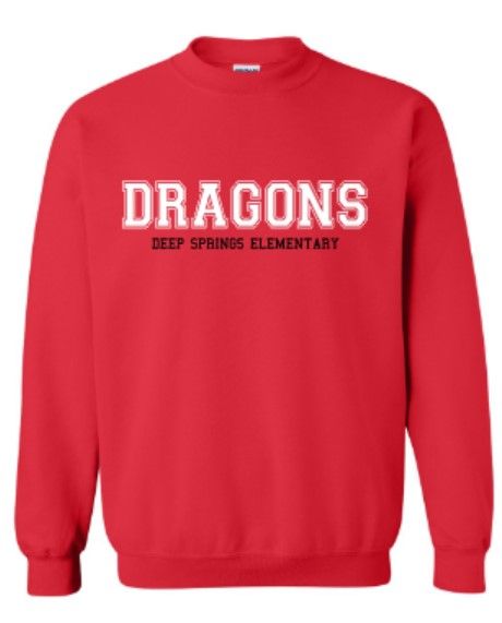 Youth or Adult Dragons Deep Springs Elementary Gildan Sweatshirt (DSE)