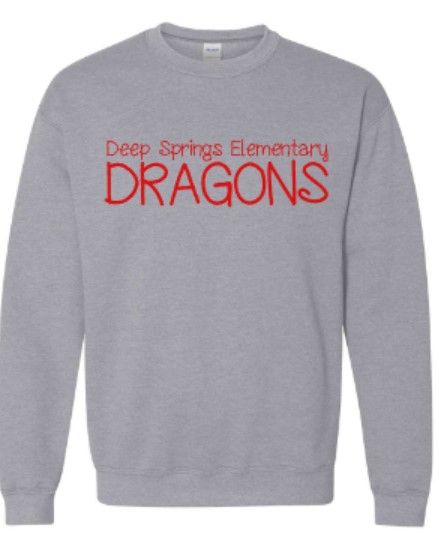Youth or Adult Deep Springs Elementary Dragons Gildan Sweatshirt (DSE)