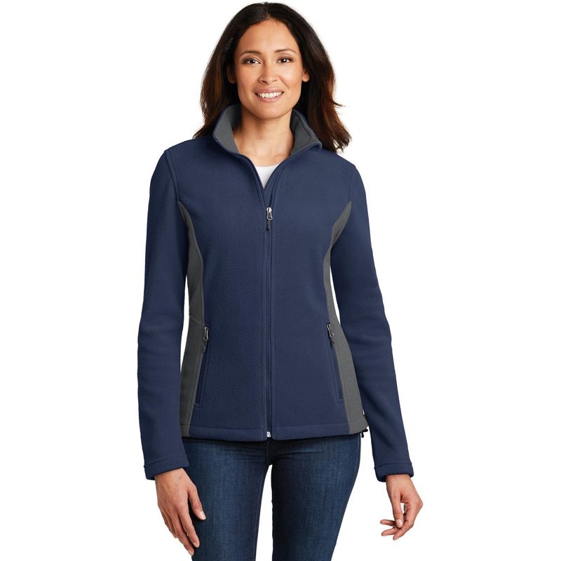 Ladies Port Authority® Colorblock Value Fleece Jacket with Embroidered Logo (MEB)