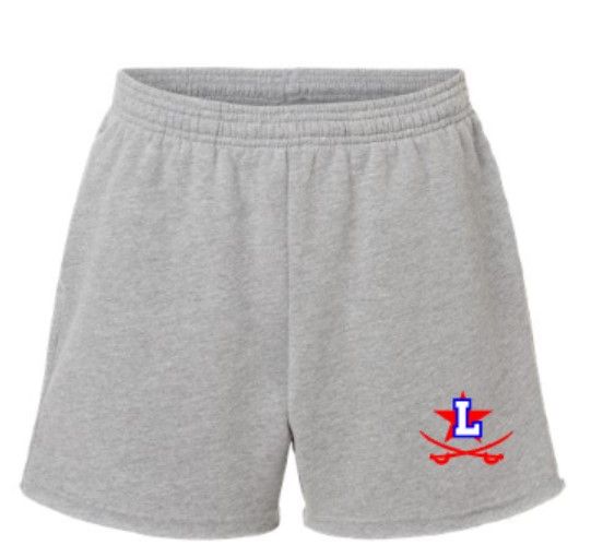 Women's Bella + Canvas Cut Off Fleece Shorts  with Choice of Lafayette Logo (LDT)