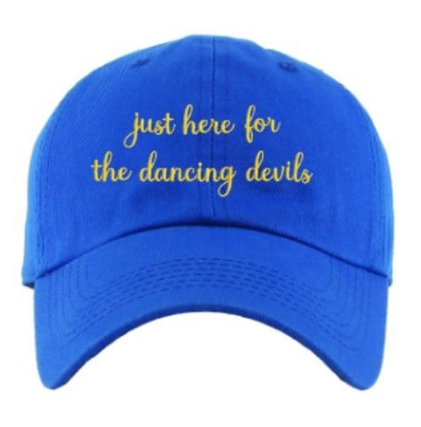 Just Here for the Dancing Devils Embroidered Distressed or Non-Distressed Hat (HCDT)
