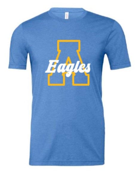 Youth OR Adult Outline A Eagles Bella + Canvas CVC Jersey Short Sleeve Tee (ACE)