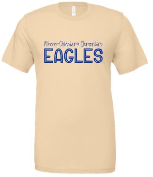 Youth OR Adult Athens-Chilesburg Elementary Eagles Bella + Canvas Jersey Short Sleeve Tee (ACE)