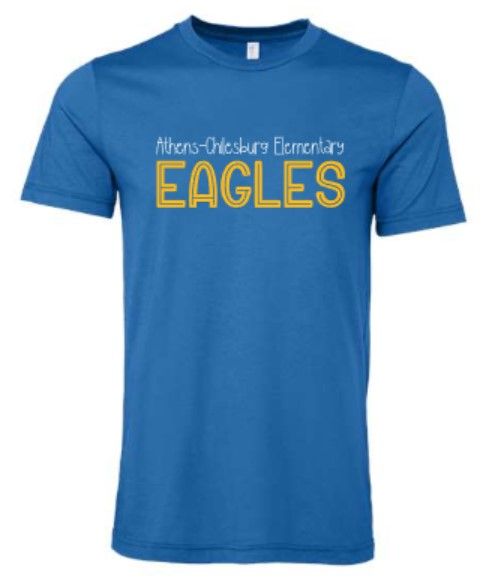 Youth OR Adult Athens-Chilesburg Elementary Eagles Bella + Canvas Jersey Short Sleeve Tee (ACE)