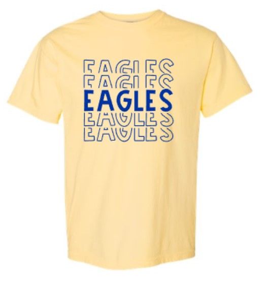 Youth or Adult Eagles Stacked Comfort Colors Garment-Dyed Heavyweight Short Sleeve T-Shirt (ACE)