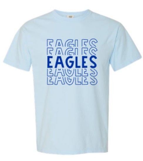 Youth or Adult Eagles Stacked Comfort Colors Garment-Dyed Heavyweight Short Sleeve T-Shirt (ACE)