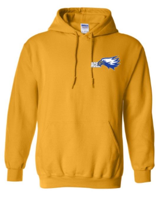 Youth or Adult Gildan Hooded Sweatshirt with Embroidered Logo (ACE)