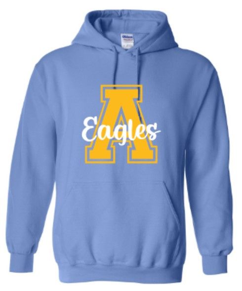 Youth or Adult A Eagles Gildan Hooded Sweatshirt (ACE)