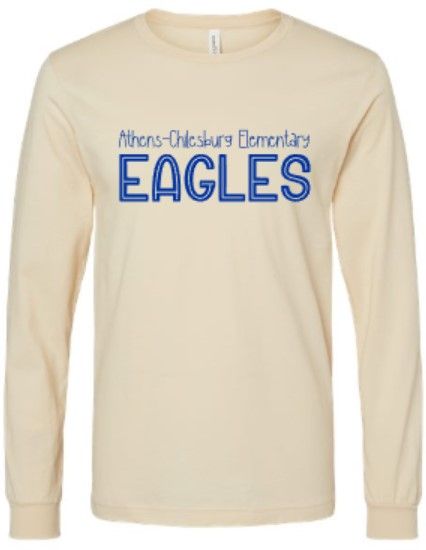 Adult Athens-Chilesburg Elementary Eagles Bella + Canvas Jersey Long Sleeve Tee (ACE)