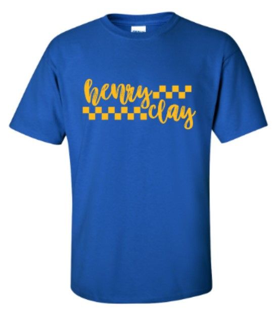 Adult Checkered Henry Clay Short OR Long Sleeve Gildan Tee (HCGS)