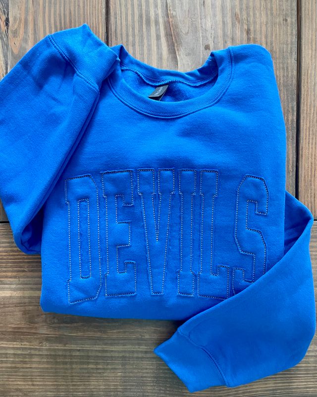 Adult Devils Outline Gildan Sweatshirt