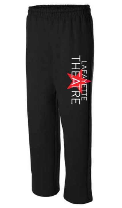 Unisex Lafayette Theatre Open Bottom Black Sweatpants (LT)