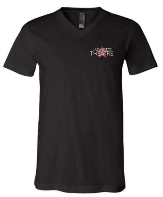 Unisex Lafayette Theatre Embroidered Bella + Canvas Black Jersey Short Sleeve Tee (LT)