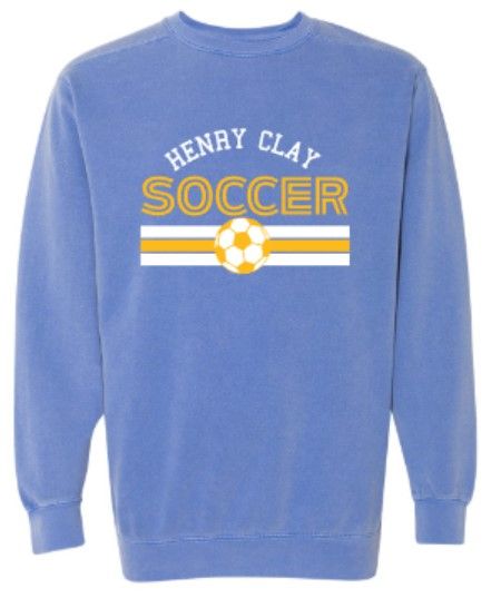 Adult Henry Clay Soccer with Ball Comfort Colors Garment-Dyed Crewneck Sweatshirt (HCGS)