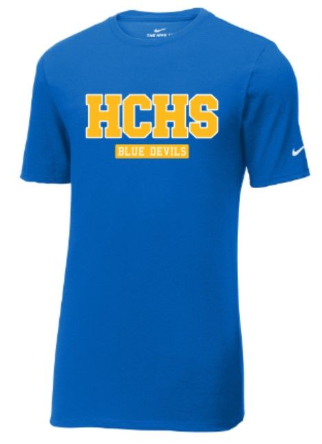 Adult HCHS Blue Devils Nike Dri-FIT Cotton/Poly Tee (HCGS)