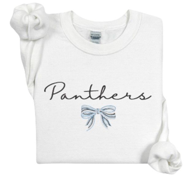 Youth Embroidered Panthers Bow Sweatshirt 