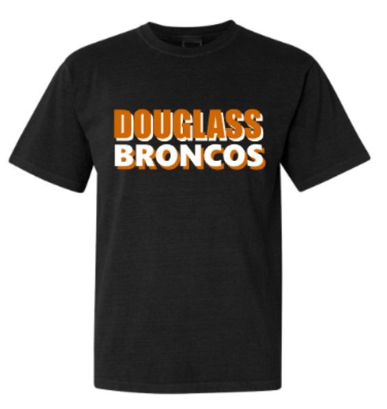 Adult DOUGLASS BRONCOS Comfort Colors Garment-Dyed Heavyweight Tee