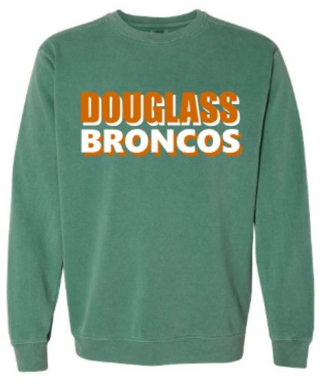 Adult DOUGLASS BRONCOS Comfort Colors Garment-Dyed Sweatshirt