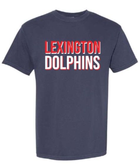 Adult Lexington Dolphins Two Tone Comfort Colors Garment-Dyed Heavyweight Short OR Long Sleeve Tee (LEXD)