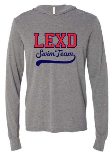 Adult LEXD Swim Team with Swash Bella + Canvas Jersey Hooded Long Sleeve Tee (LEXD)