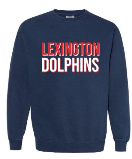 Adult Lexington Dolphins Two Tone Comfort Colors Garment-Dyed Crewneck Sweatshirt (LEXD)